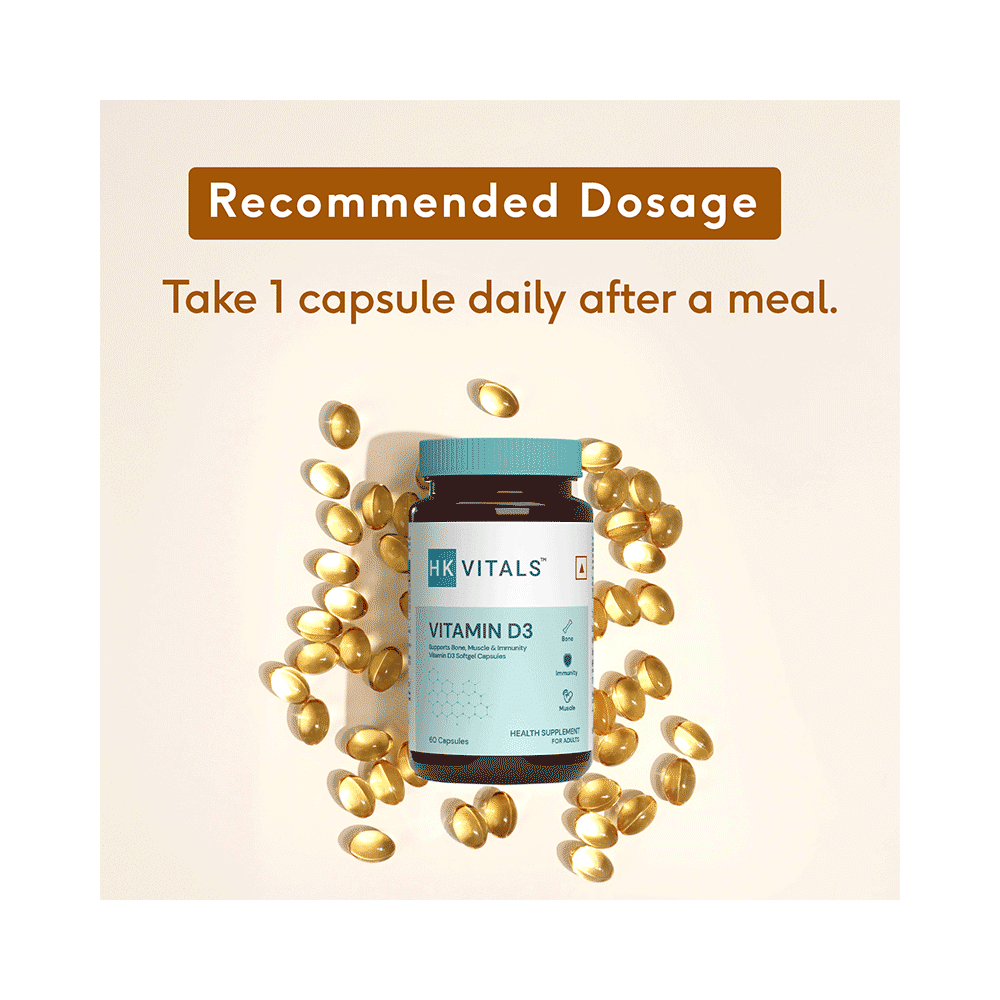 Healthkart HK Vitals Vitamin D3 (Cholecalciferol) 600IU | Softgel Capsule for Bones, Immunity & Muscles - Image 8