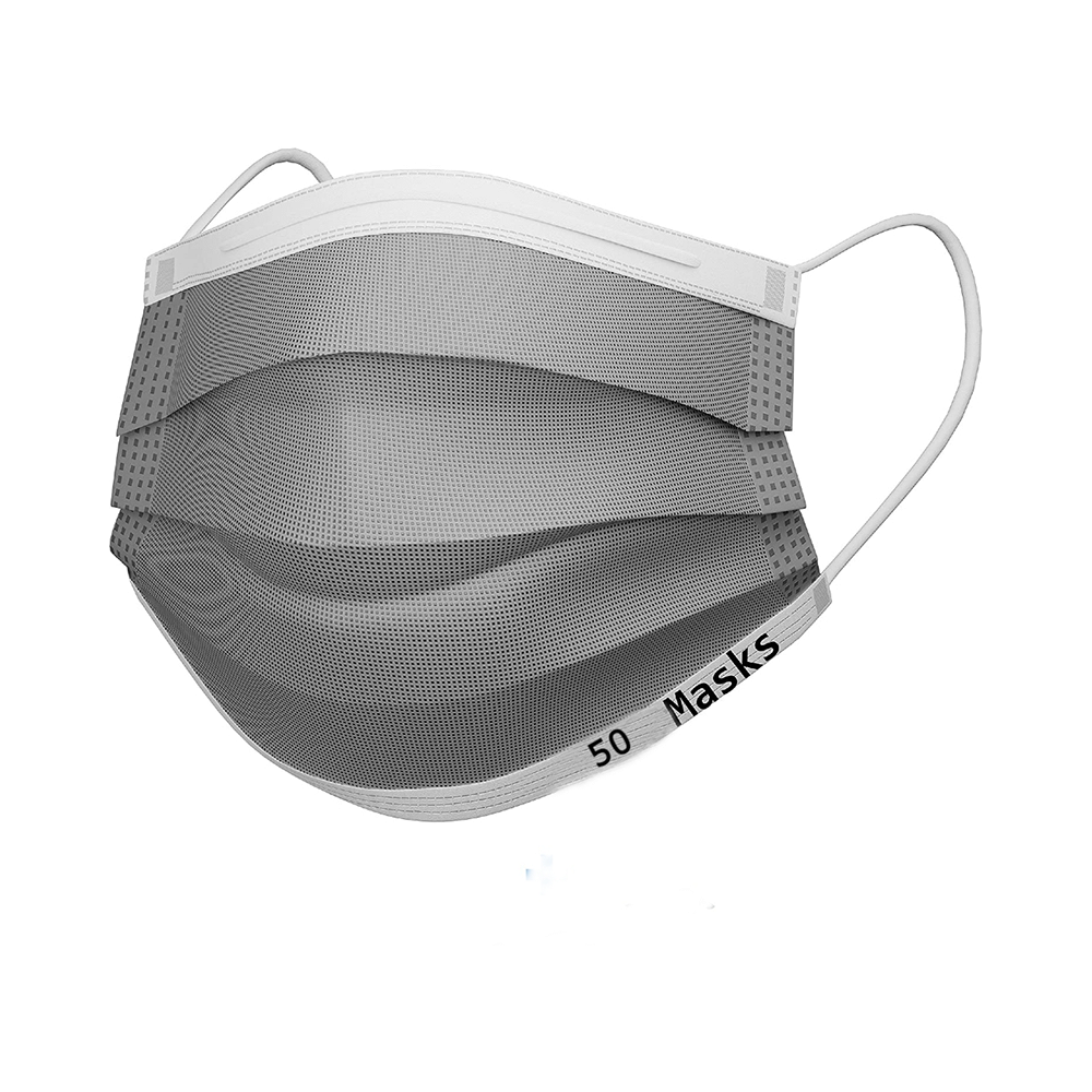 Lioncrown 3 Ply Disposable Face Mask with Nosepin Grey - Image 1