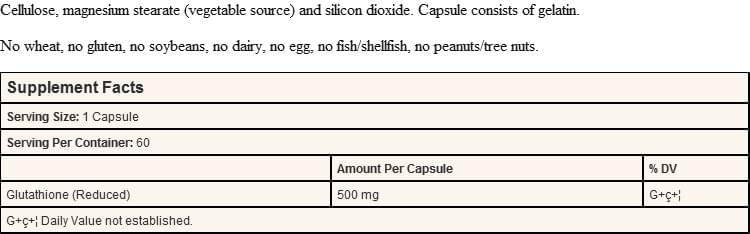 Jarrow Formulas Glutathione Reduced 500mg Capsule | Intracellular Antioxidant - Image 2