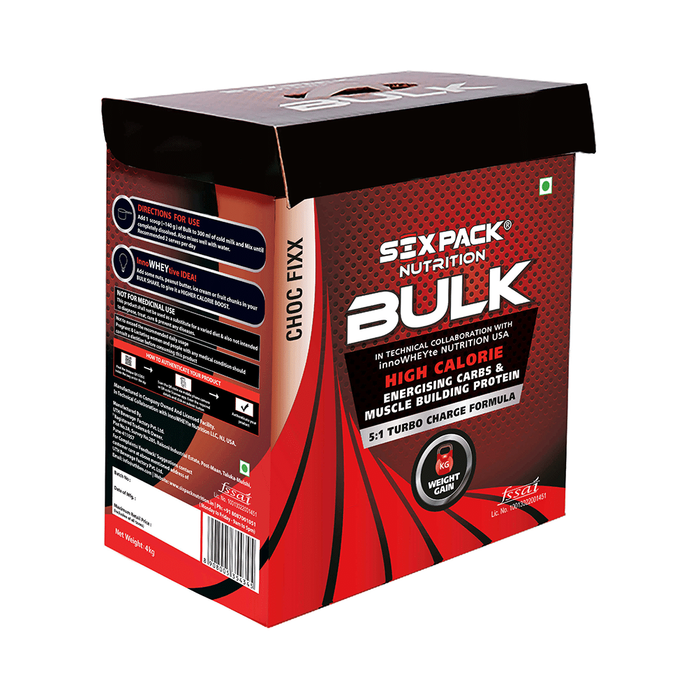 Sixpack Nutrition Bulk Weight Gainer Protein Choc Fixx - Image 3