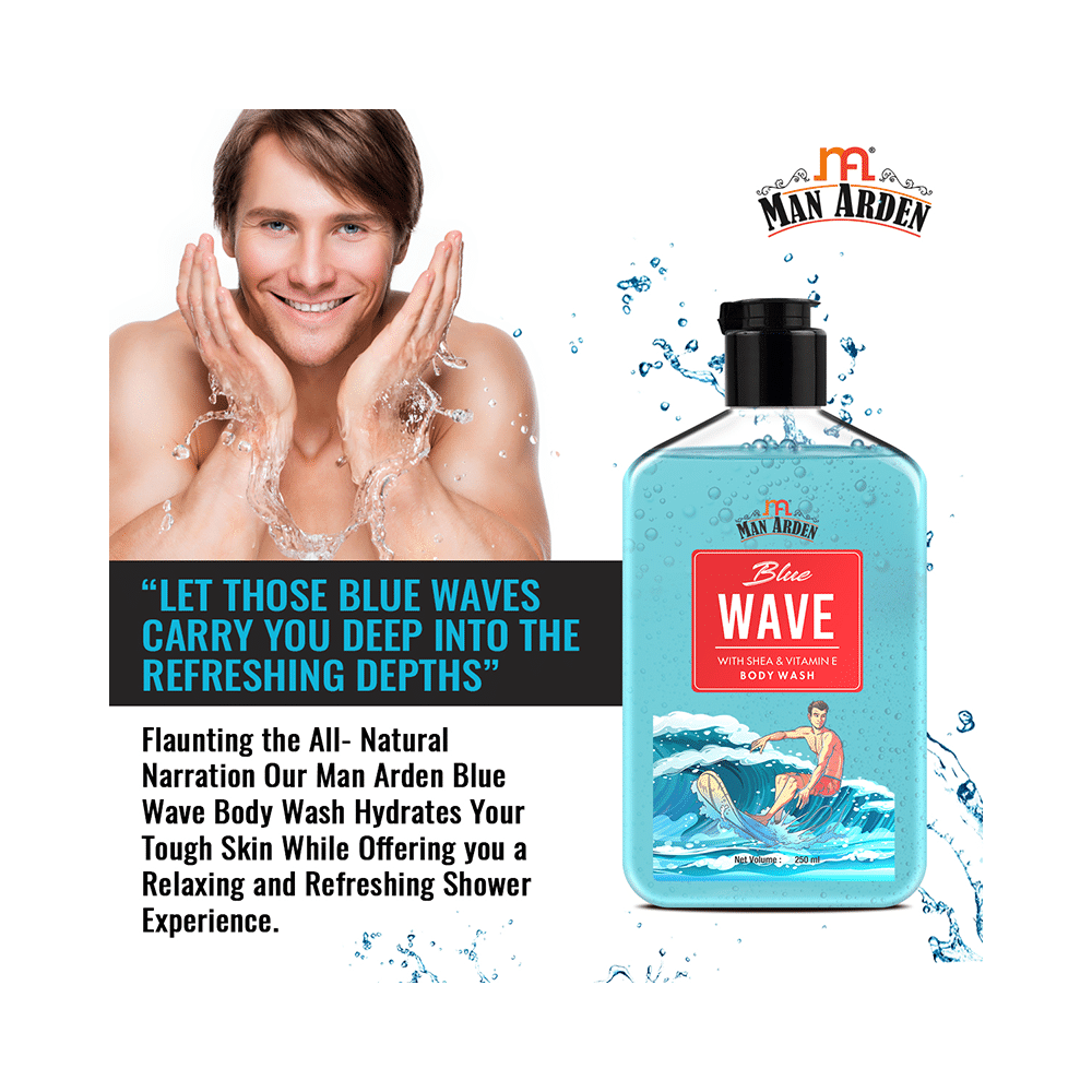 Man Arden Blue Wave with Shea & Vitamin E Body Wash - Image 5