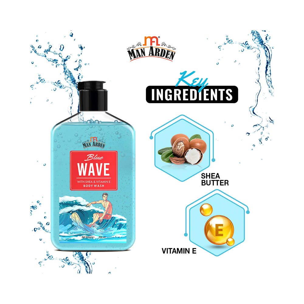 Man Arden Blue Wave with Shea & Vitamin E Body Wash - Image 4