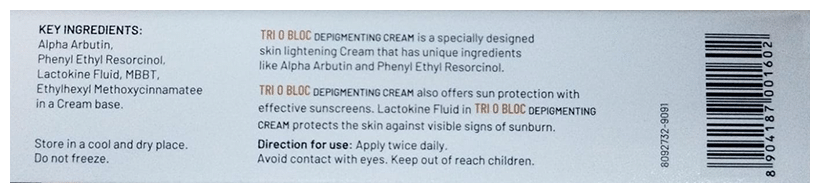 Tri O Bloc Cream | For Skin Lightening & Sun Protection - Image 2