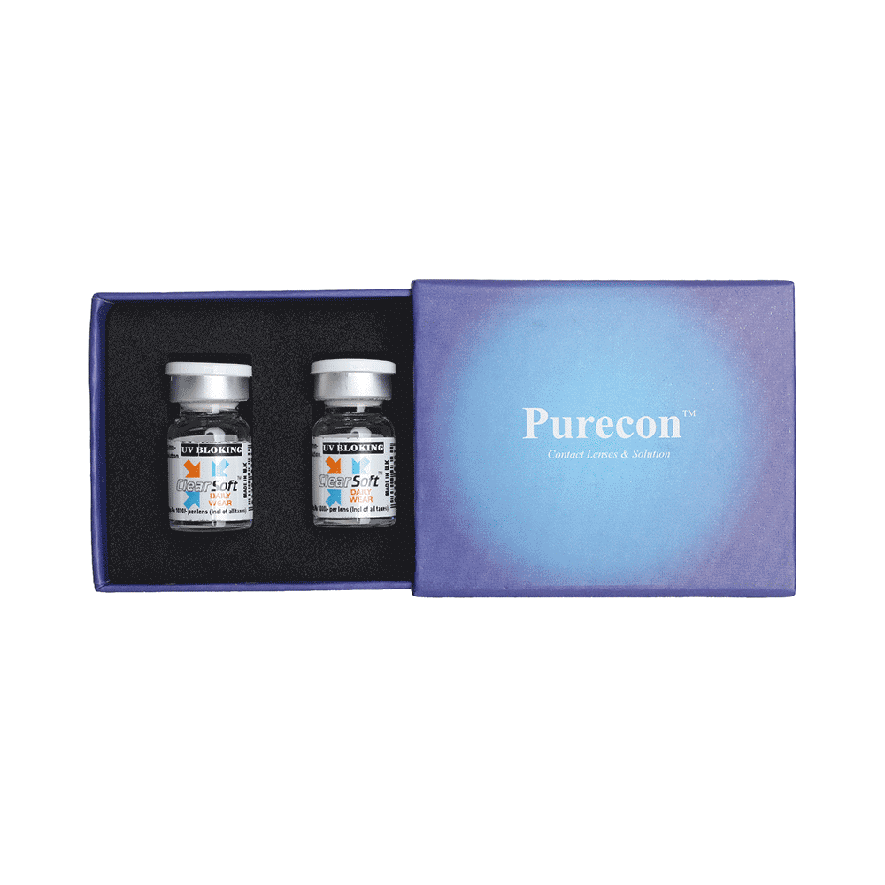 Purecon Clear Soft Daily Wear Contact Lens Optical Power -0.5 Blue - Image 3
