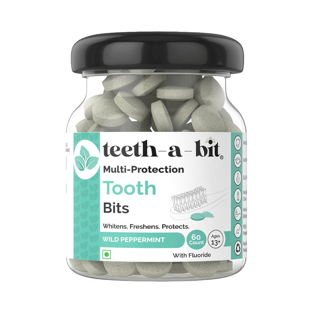Teeth-A-Bit Multi-Protection Tooth Bits with Fluoride (Ages 13+ Yrs) Wild Peppermint - Image 1