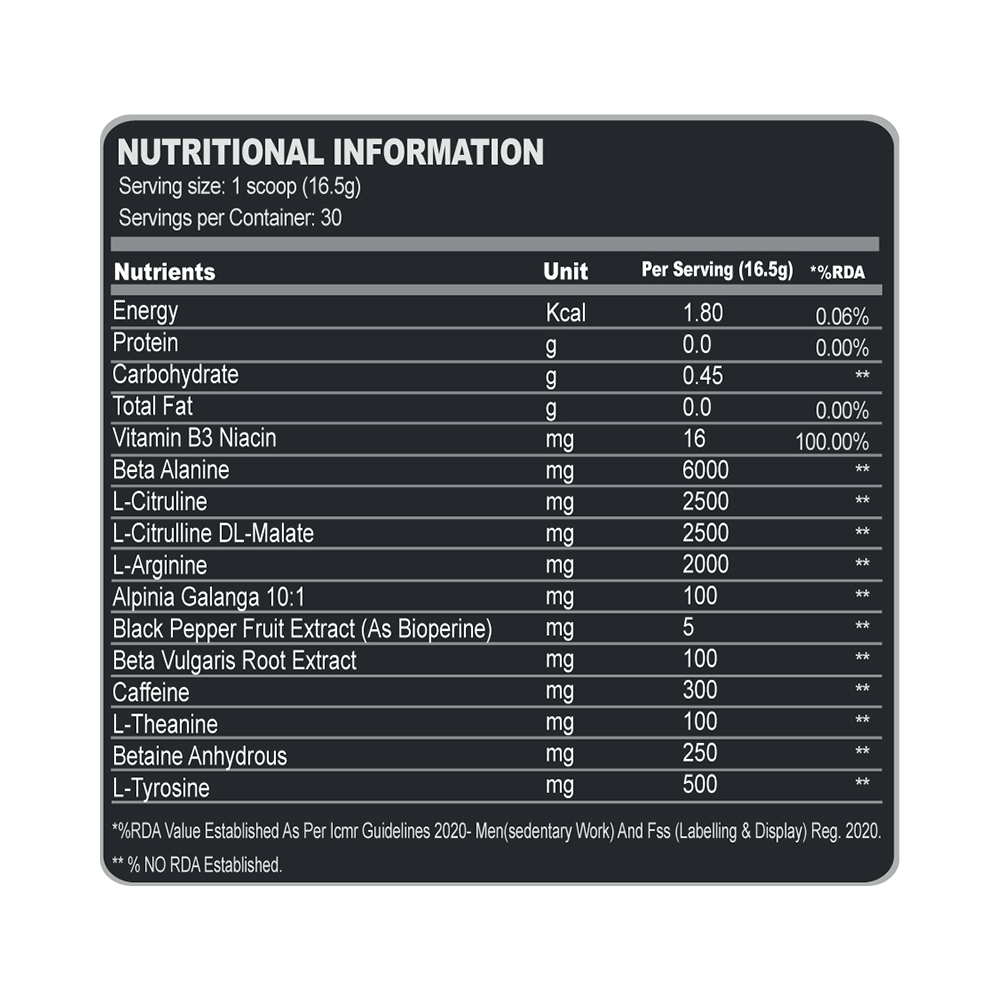 Knockout Vampire Pre-Workout Powder Fruit Punch with Free Shaker - Image 4