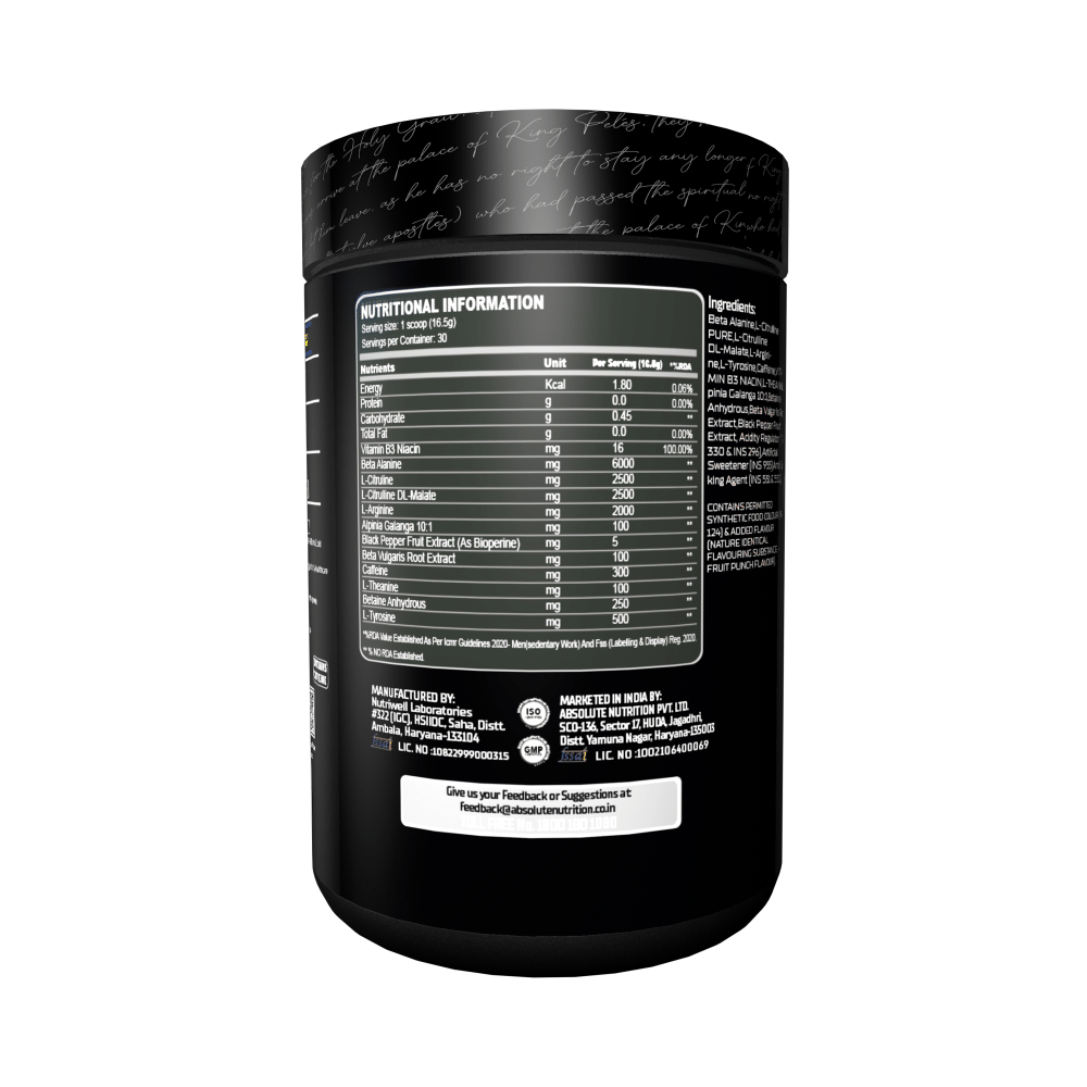 Knockout Vampire Pre-Workout Powder Fruit Punch with Free Shaker - Image 2