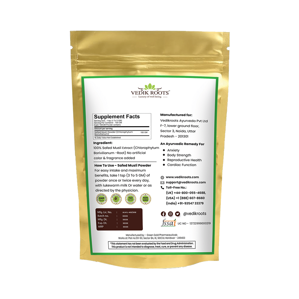 Vedikroots Safed Musli Powder (100gm Each) - Image 3