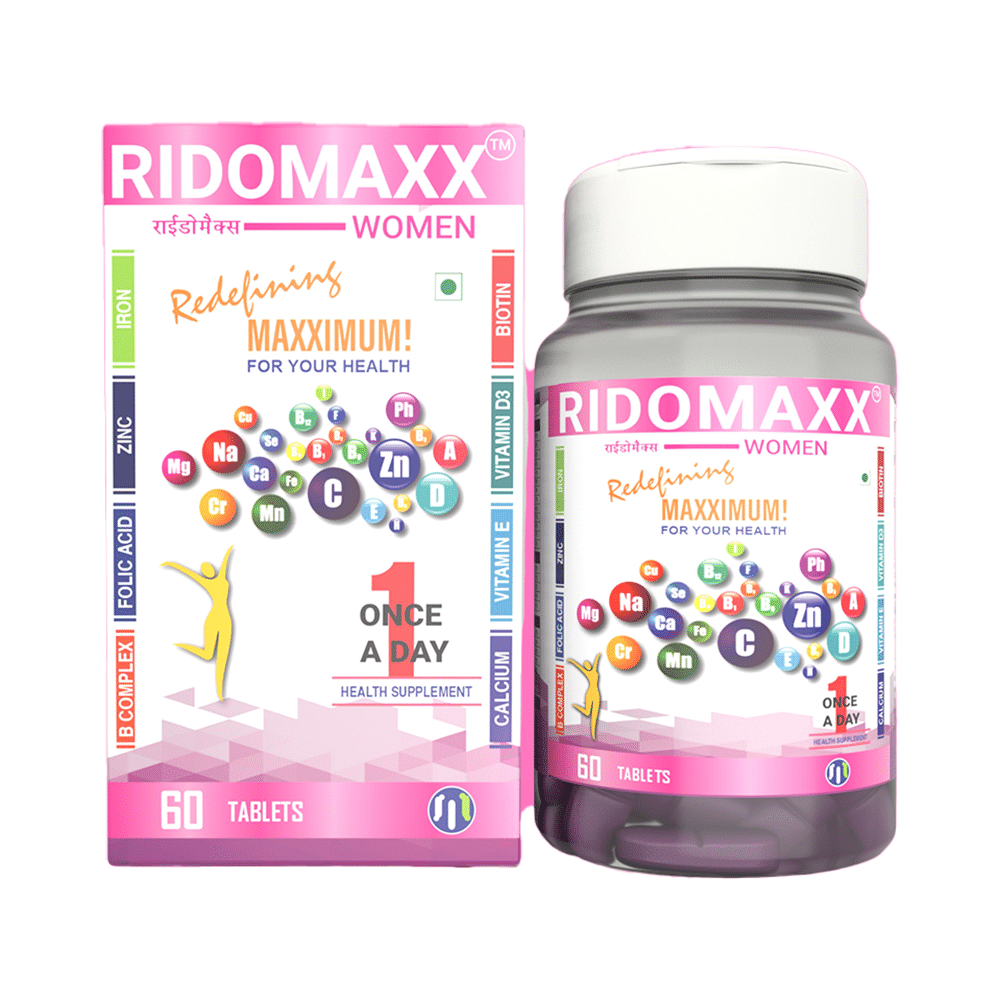 Combo Pack of Ridomaxx Multivitamins & Minerals Tablet for Women (60) & Ridomaxx Ortho Oil (75ml) - Image 1