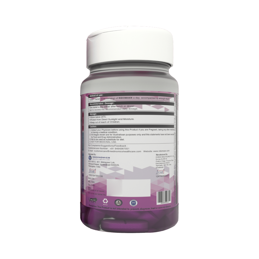 Combo Pack of Ridomaxx Multivitamins & Minerals Tablet for Women (60) & Ridomaxx Ortho Oil (75ml) - Image 3