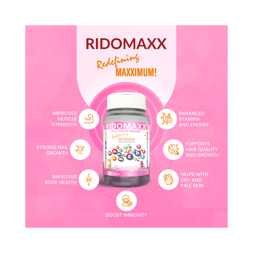 Combo Pack of Ridomaxx Multivitamins & Minerals Tablet for Women (60) & Ridomaxx Ortho Oil (75ml) - Image 5