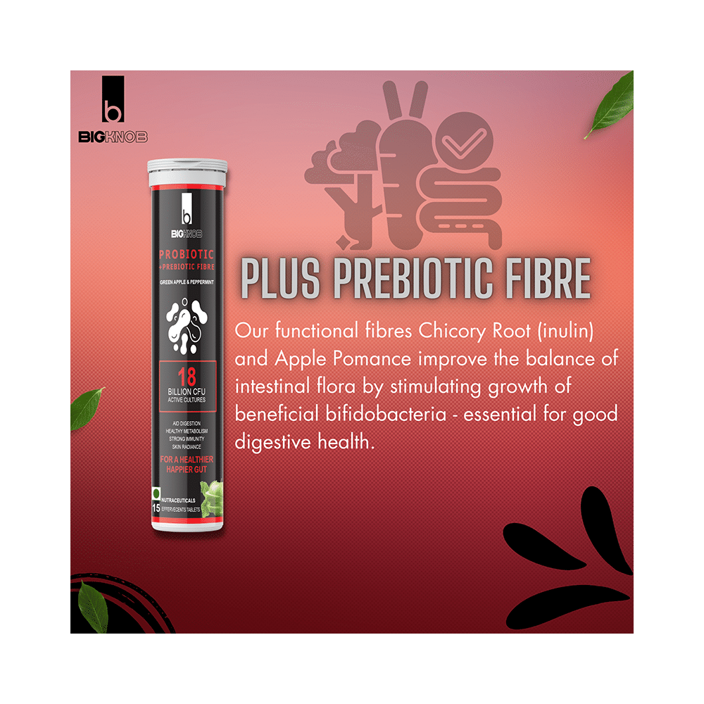 Bigknob Probiotic + Prebiotic Fibre 18 Billion CFU Active Cultures Effervescent Tablet - Image 4