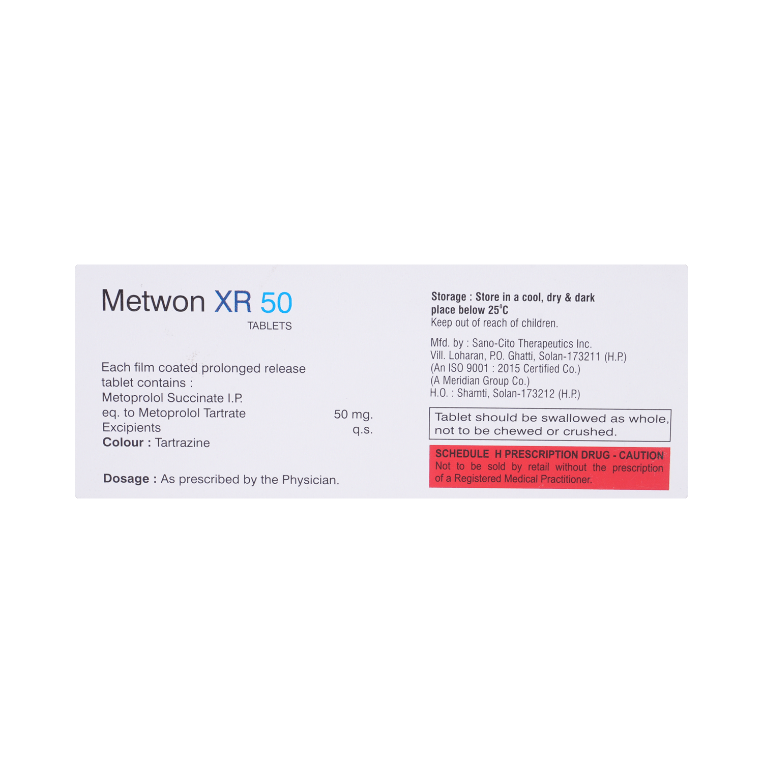 Metwon XR 50 Tablet - Image 4