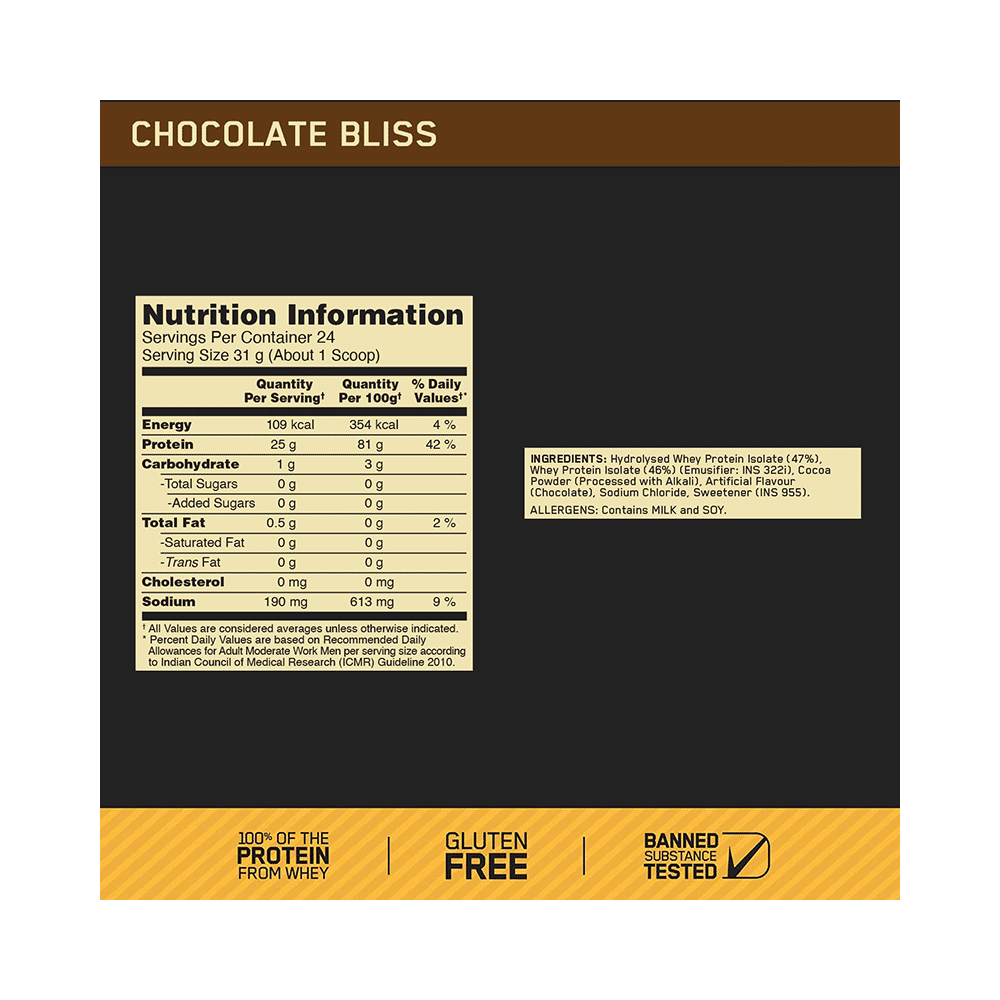 Optimum Nutrition (ON) Gold Standard 100% Hydrolysed and Ultra-Filtered Whey Protein Isolate | Flavour Powder Chocolate Bliss - Image 6