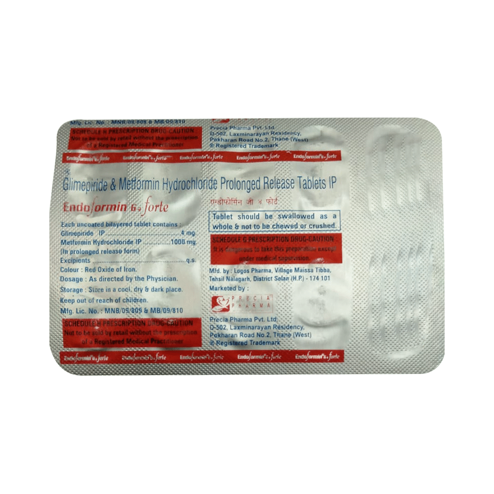 Endoformin G Forte 4mg/1000mg Tablet PR - Image 4