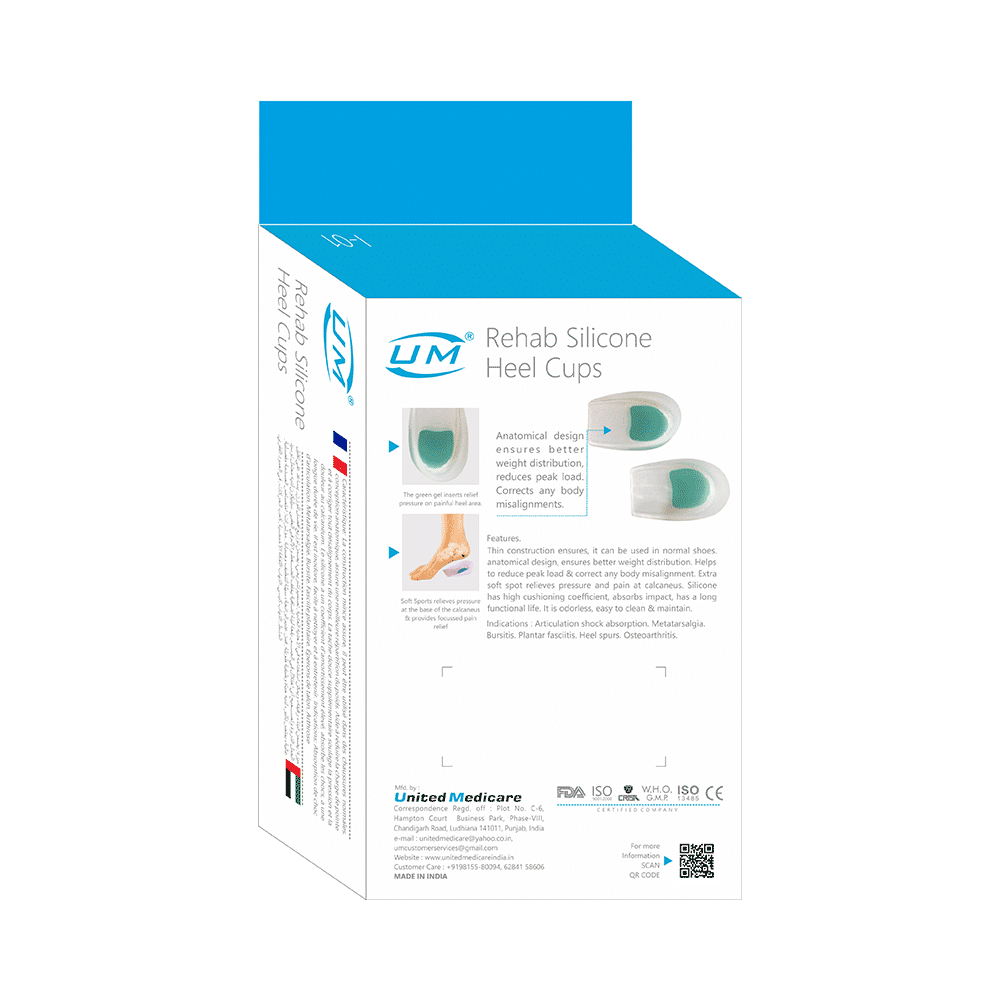United Medicare Rehab Silicone Heel Cups Medium - Image 2