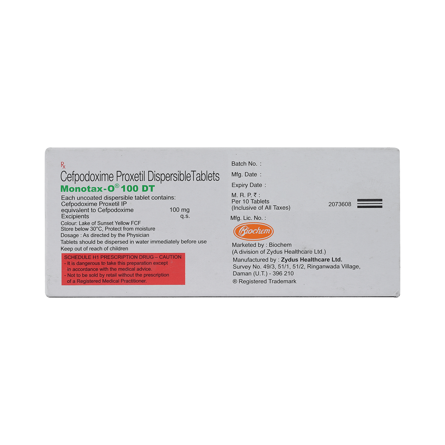 Monotax O 100mg Tablet DT - Image 3