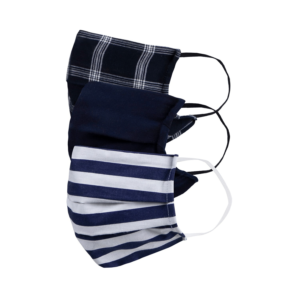 Faballey 2 Ply Pleated Resusable Mask Set Nautical