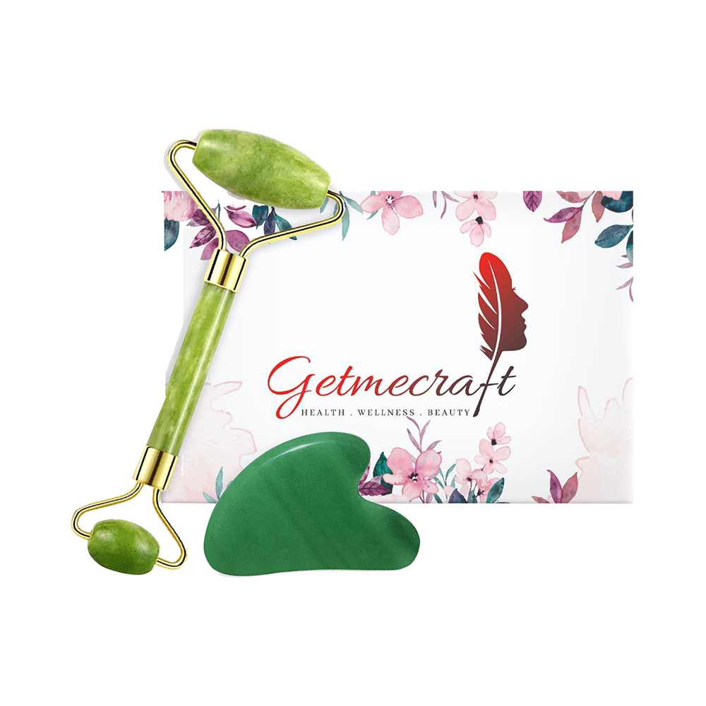Get Me Craft Jade Facial Roller & Gua Sha Set