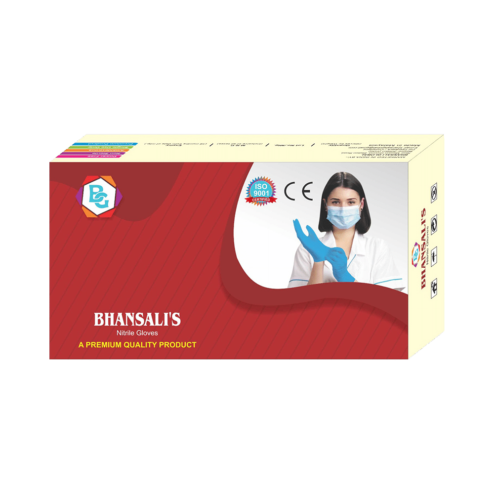 Bhansali Disposable Nitrile Hand Glove Medium