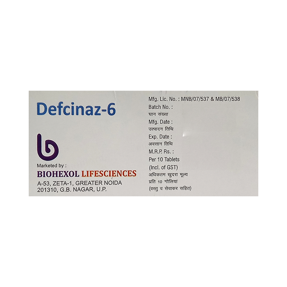 Defcinaz 6 Tablet - Image 3