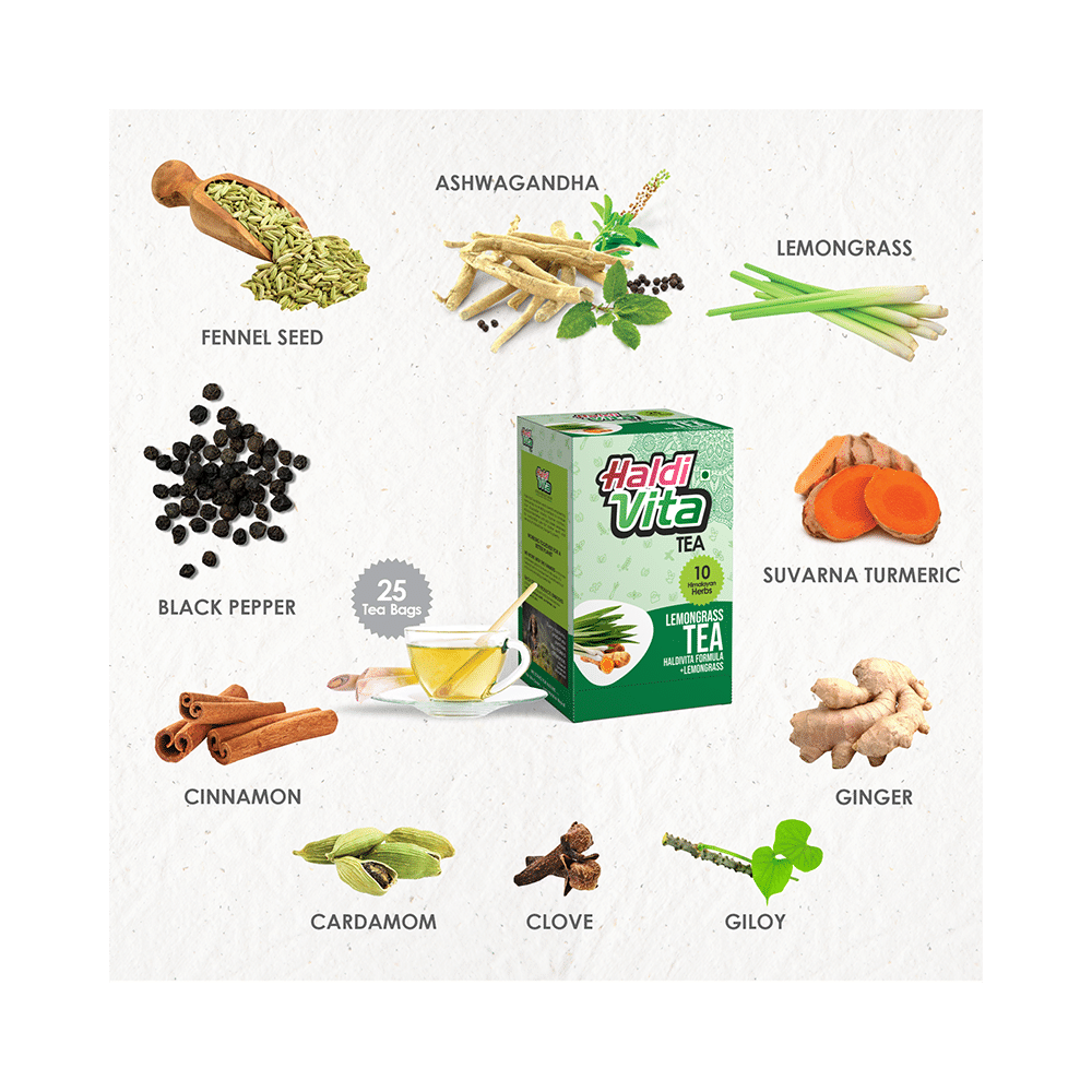 Haldivita Lemongrass Tea (25 Bags Each) - Image 4