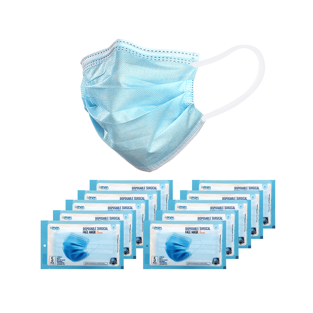 Papa Protect Disposable Surgical Face Mask (5 Each) Medical Blue - Image 1