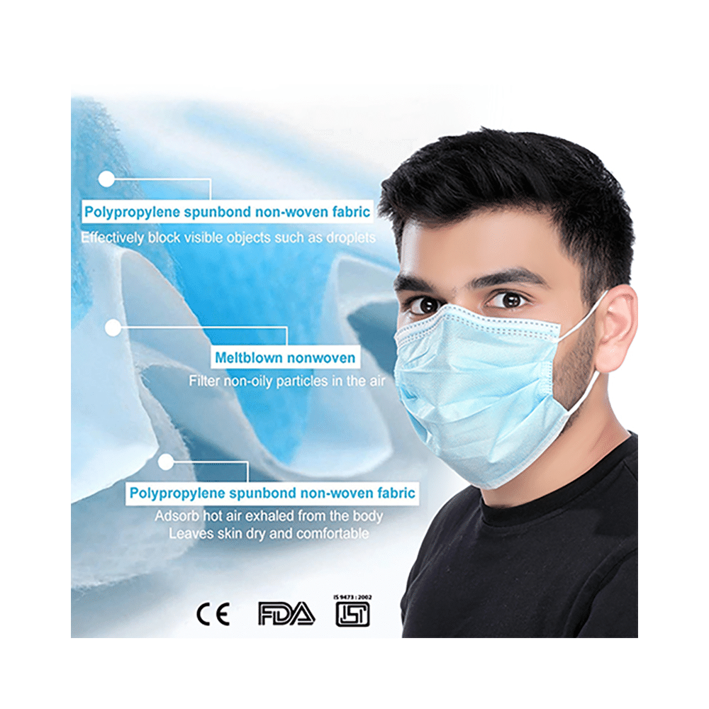 Papa Protect Disposable Surgical Face Mask (5 Each) Medical Blue - Image 3