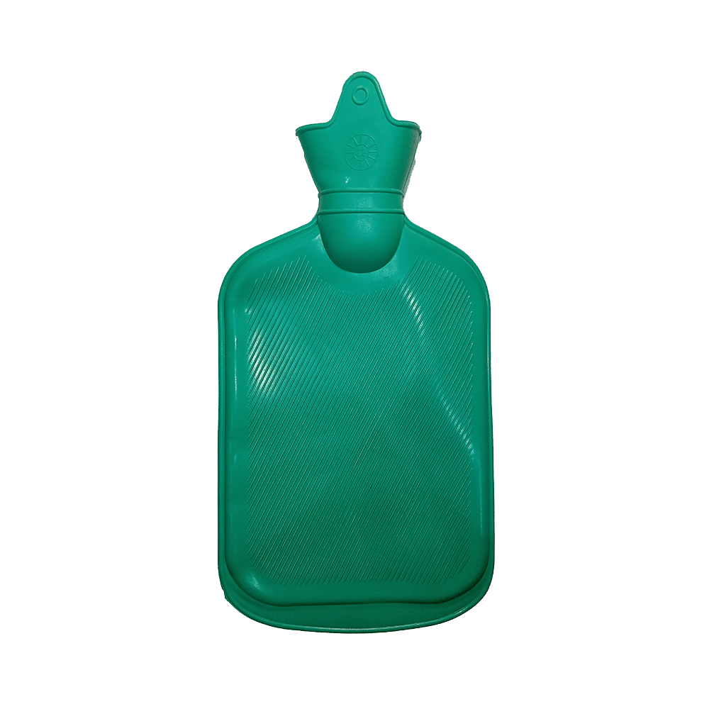 Mycure Rubber Hot Water Bag for  Pain Relief & Massager Green - Image 2