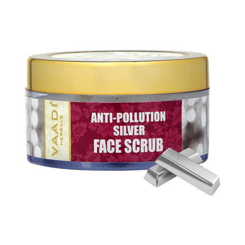 Vaadi Herbals Anti-Pollution Silver Face Scrub - Pure Silver Dust & Fenugreek - Image 1
