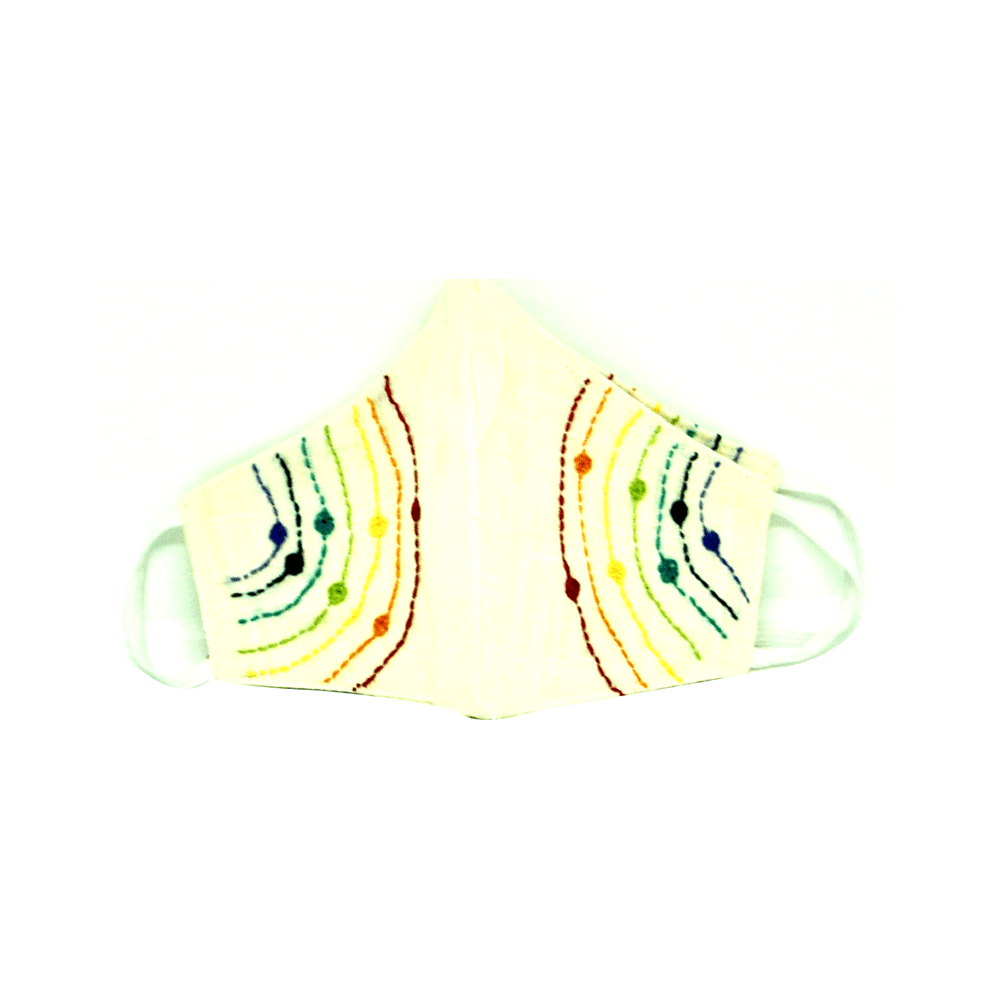 Enorgen Designer 100% Cotton Washable Reusable Protective Face Printed Mask White - Image 1