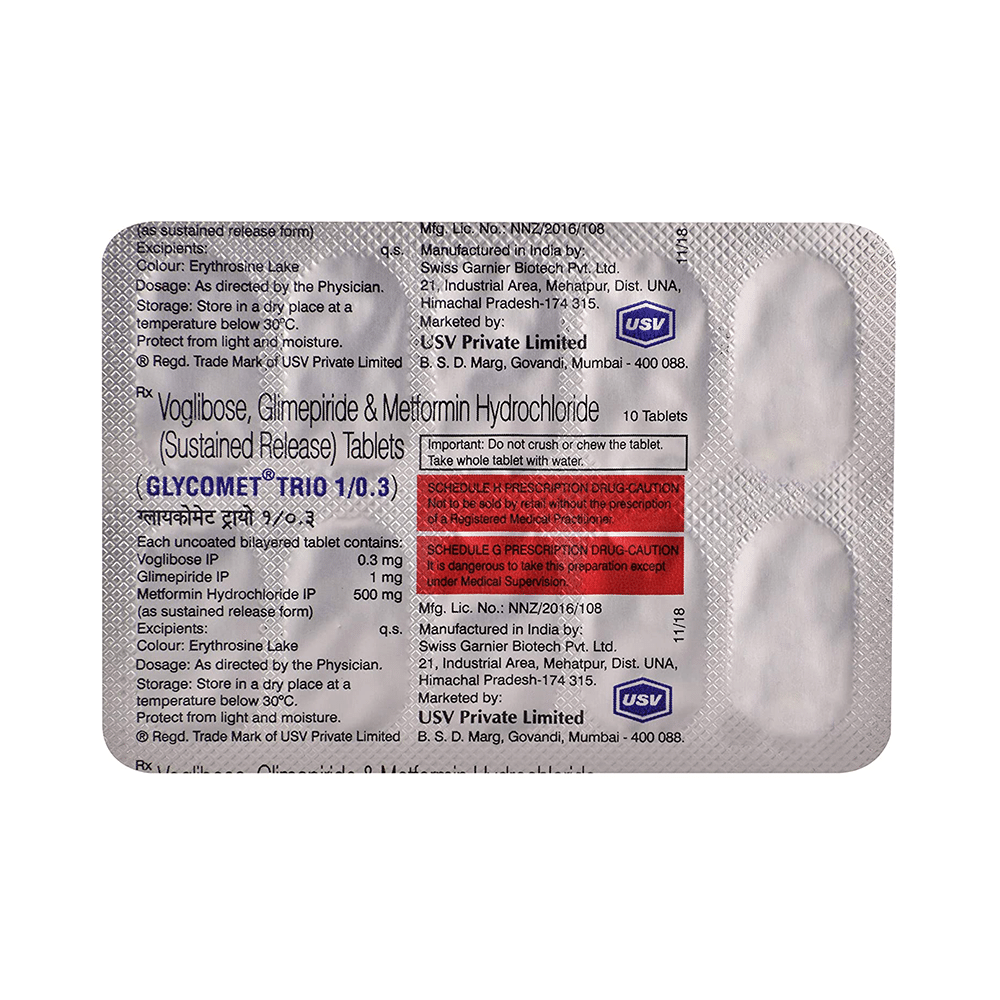 Glycomet Trio 1/0.3 Tablet SR - Image 4