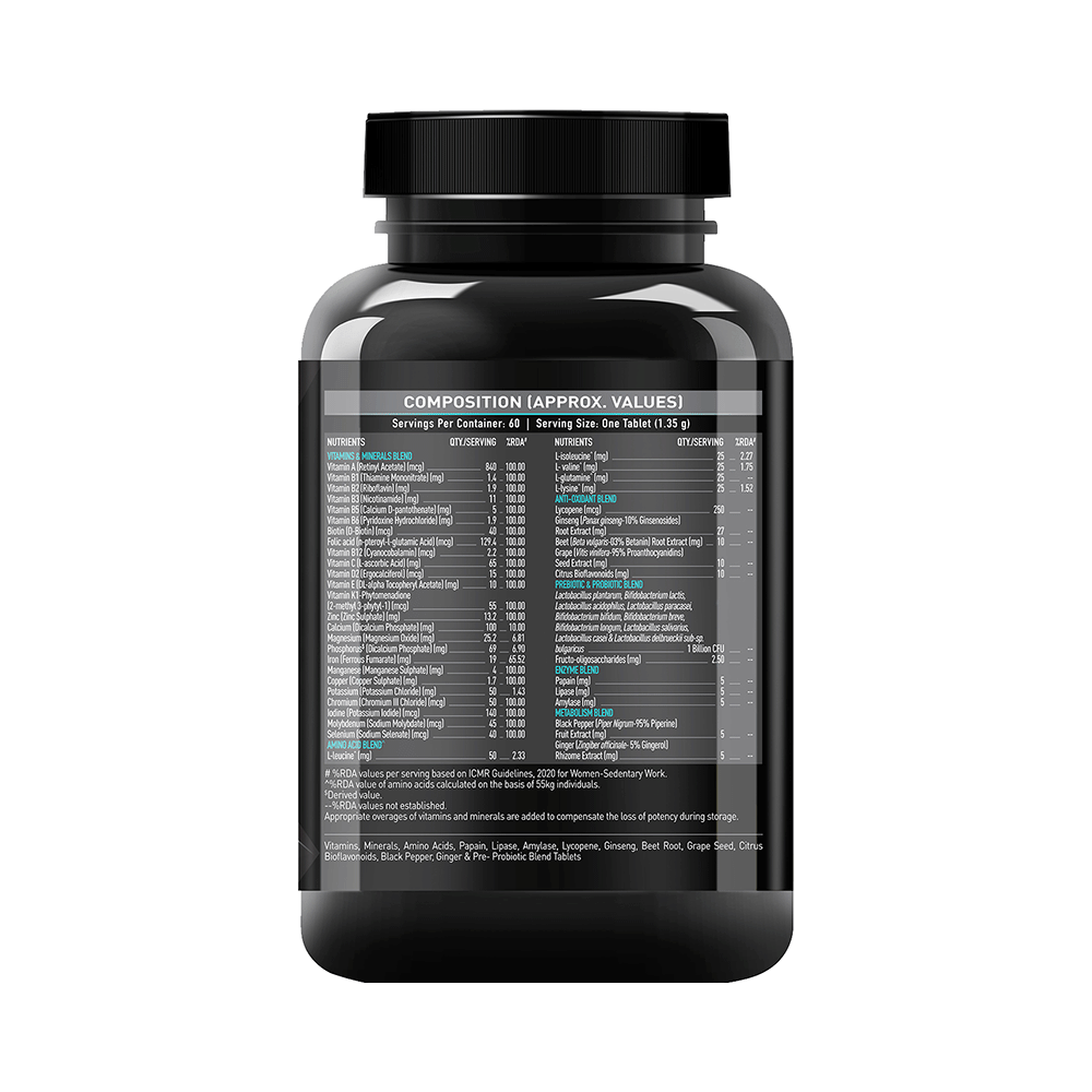 MuscleBlaze MB-Vite Multivitamin | With Amino Acids, Pre & Probiotic Blend | For Energy, Gut Health & Immunity | Tablet - Image 2