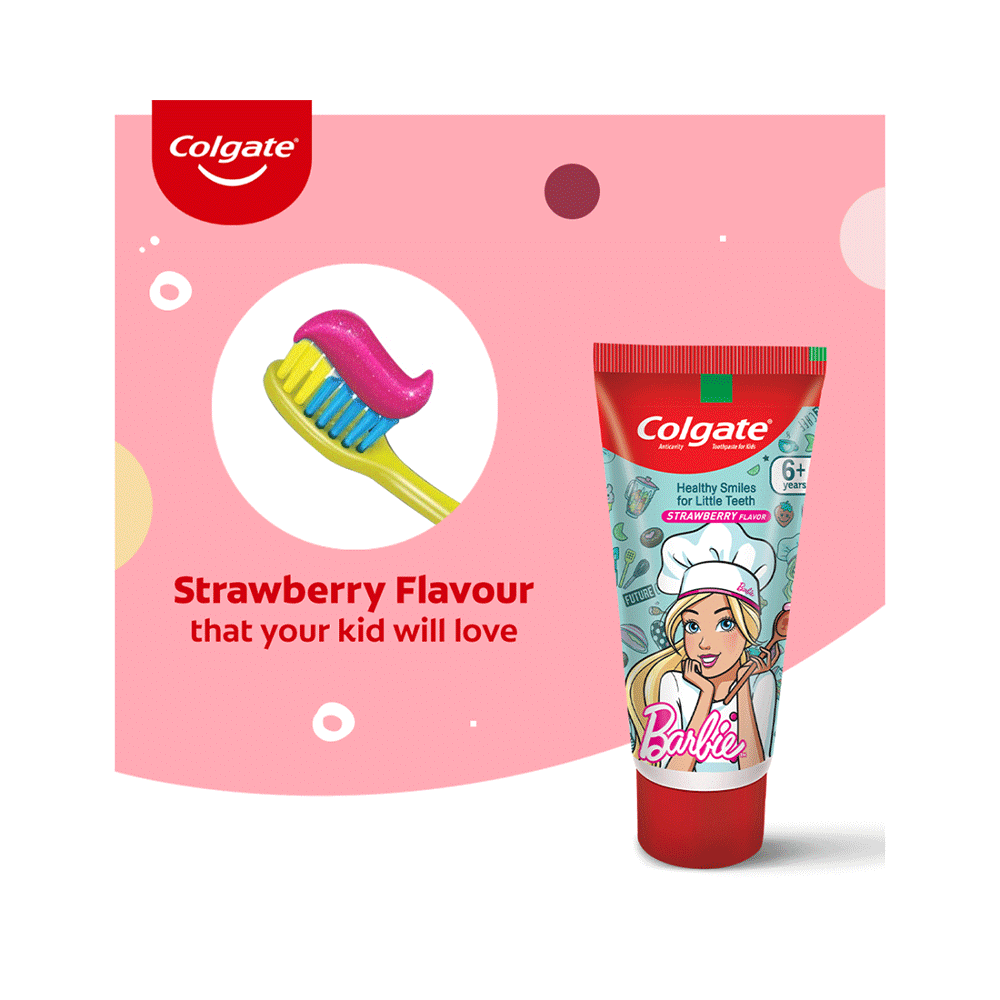 Colgate Anticavity Barbie Toothpaste for Kids | Flavour Strawberry - Image 6