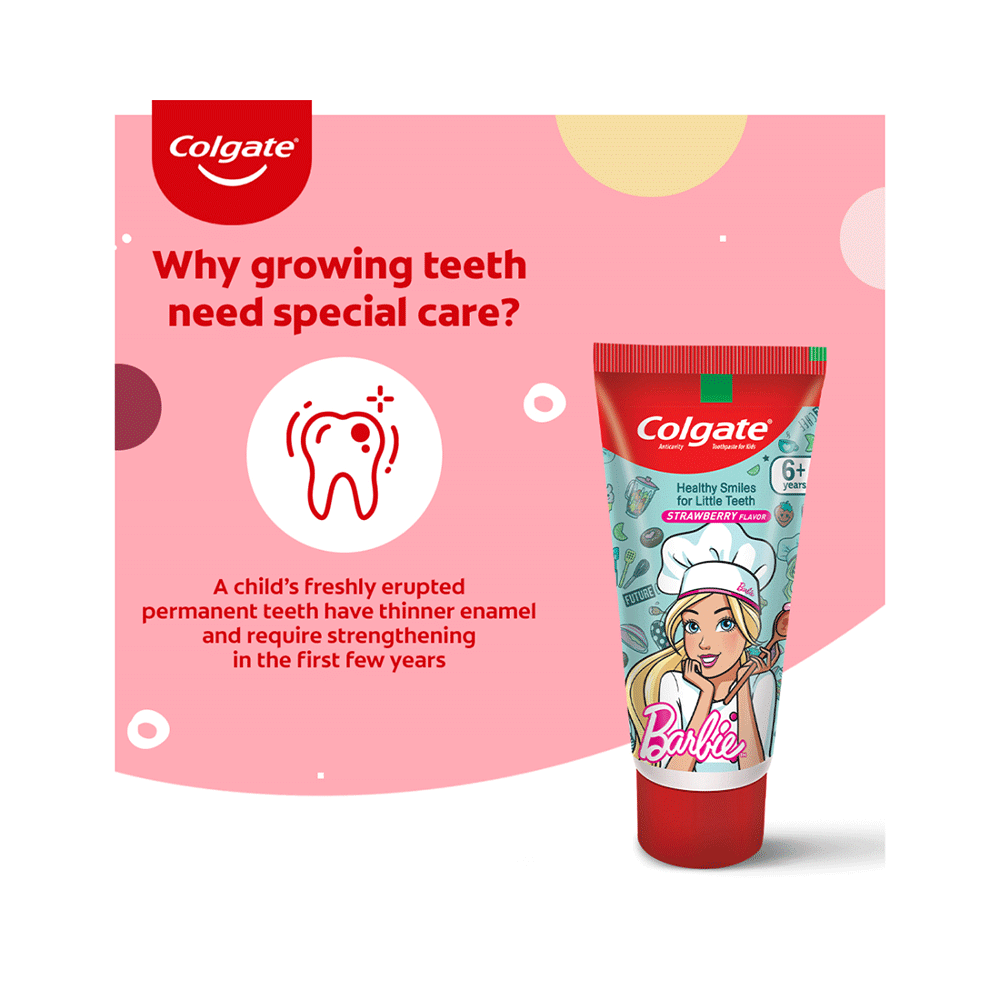 Colgate Anticavity Barbie Toothpaste for Kids | Flavour Strawberry - Image 4