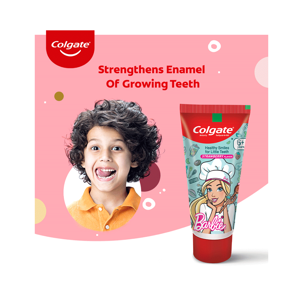 Colgate Anticavity Barbie Toothpaste for Kids | Flavour Strawberry - Image 3