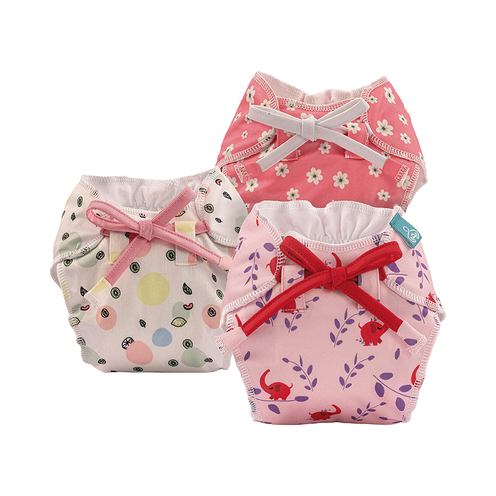 Bumberry Baby Smart Nappy Leak Proof Reusable & Adjustable Cloth Diaper for Newborn Baby Pink, Fruityline, Lilies - Image 1
