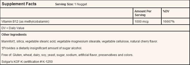 Solgar Methylcobalamin 1000mcg Nuggets - Image 2