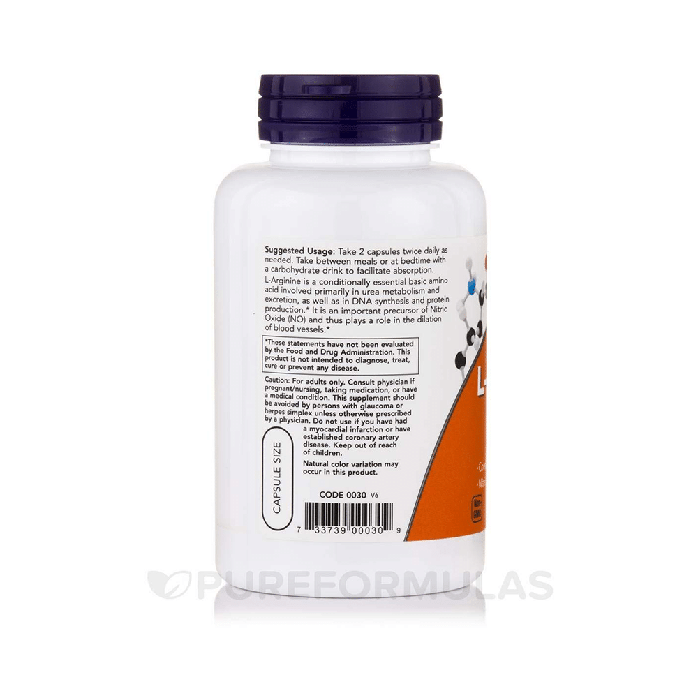 Now Foods L-Arginine 500mg with Amino Acid | For Urea Metabolism & Excretion | Capsule - Image 2
