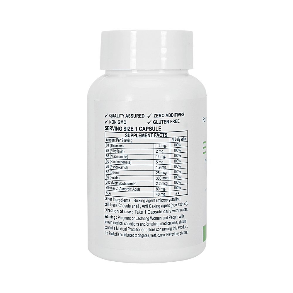Biomaze Nutraceuticals B-Complex with Vitamin C and ALA Capsule - Image 2