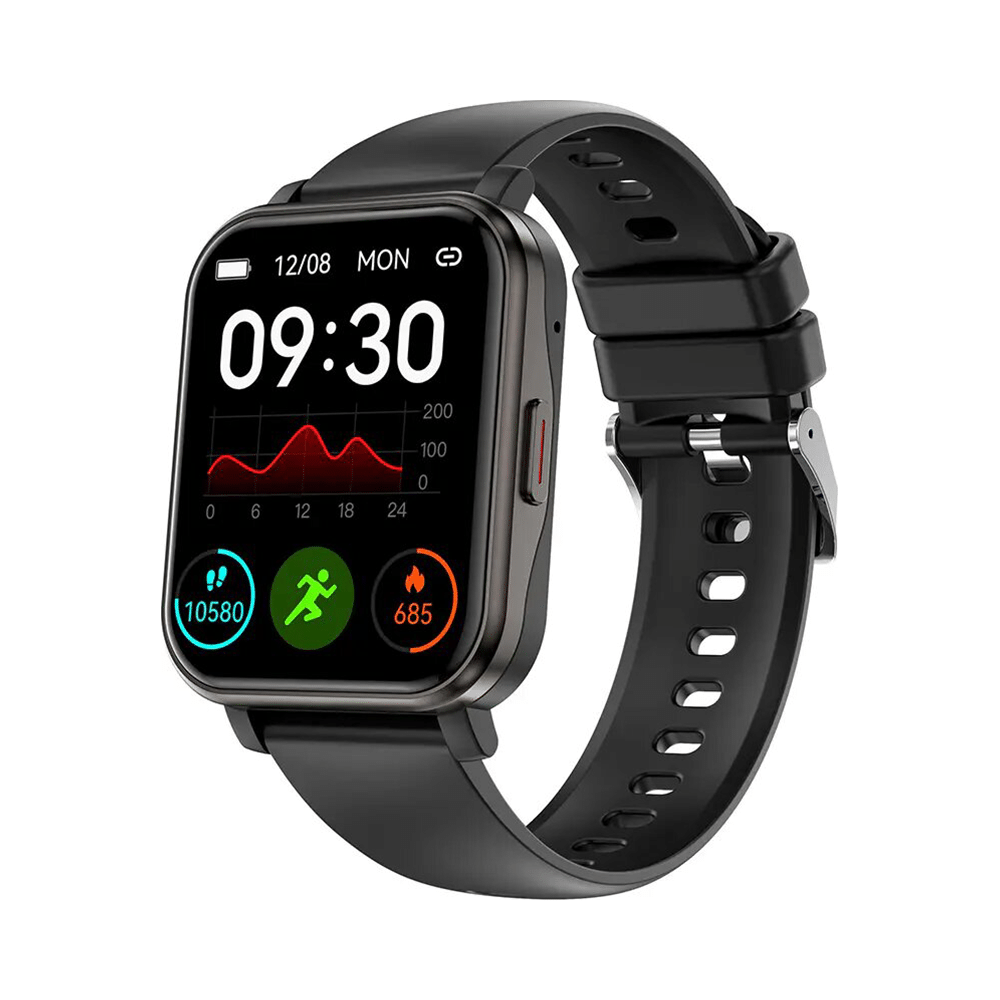 GOQii Stream Bluetooth Calling Smart Watch with 5 Lakh Health, 1 Lakh Life Insurance and 3 Months Free Health & Fitness Coaching Black