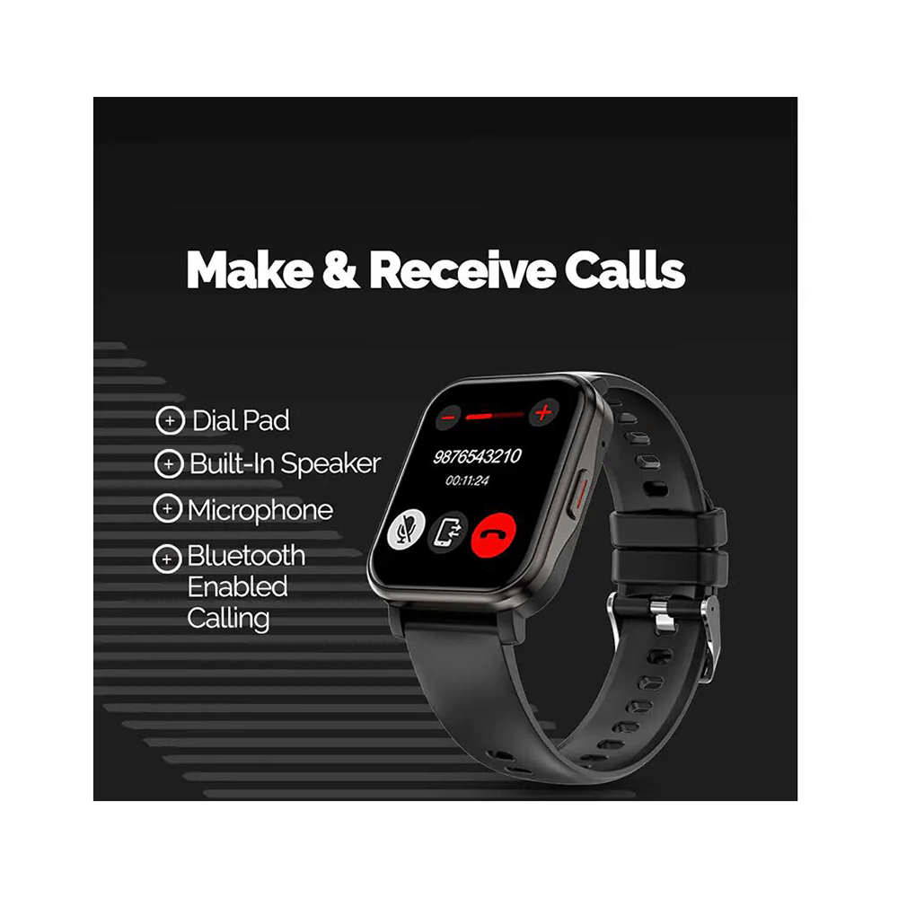 GOQii Stream Bluetooth Calling Smart Watch with 5 Lakh Health, 1 Lakh Life Insurance and 3 Months Free Health & Fitness Coaching Black - Image 5
