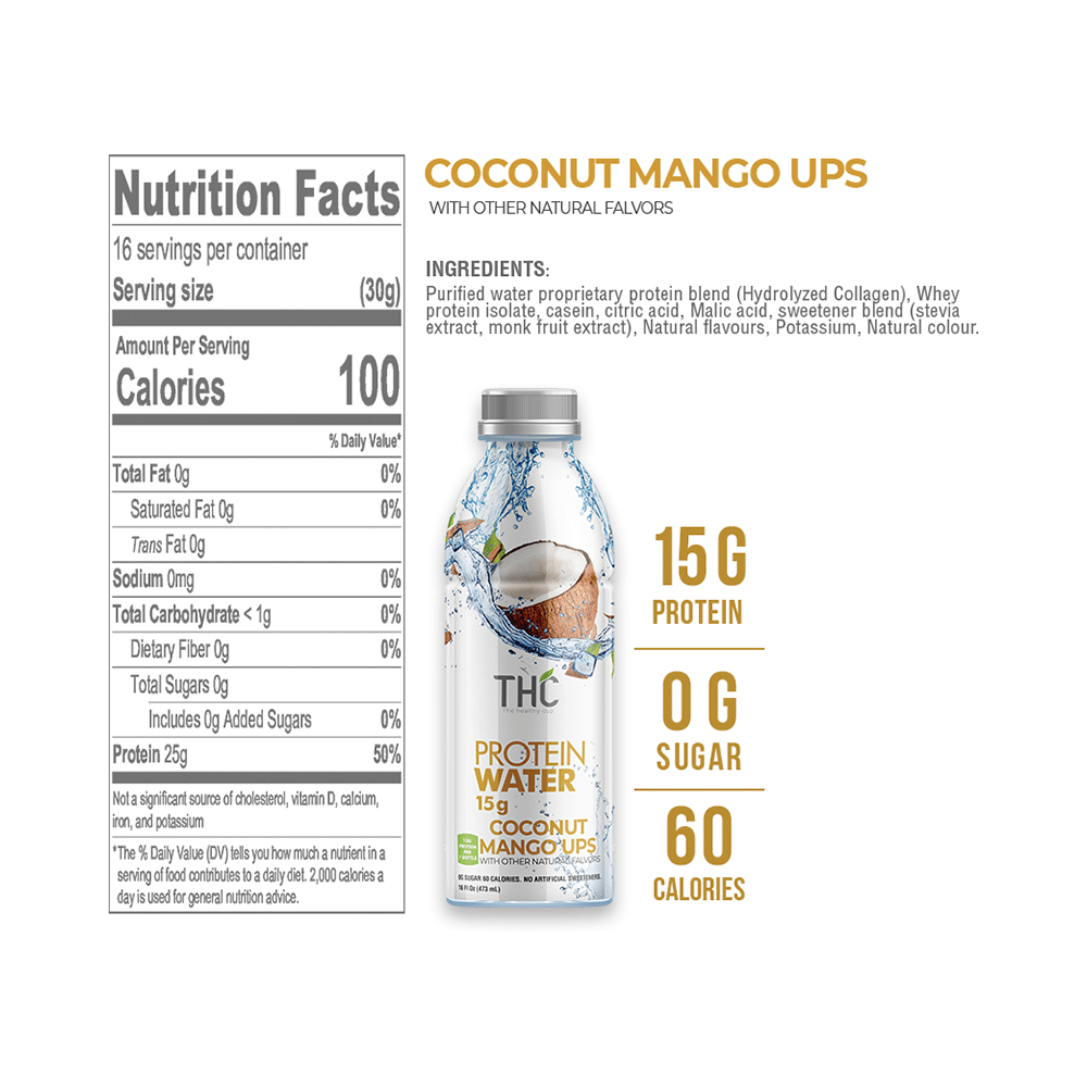 THC Protein Water Coconut Mango - Image 2