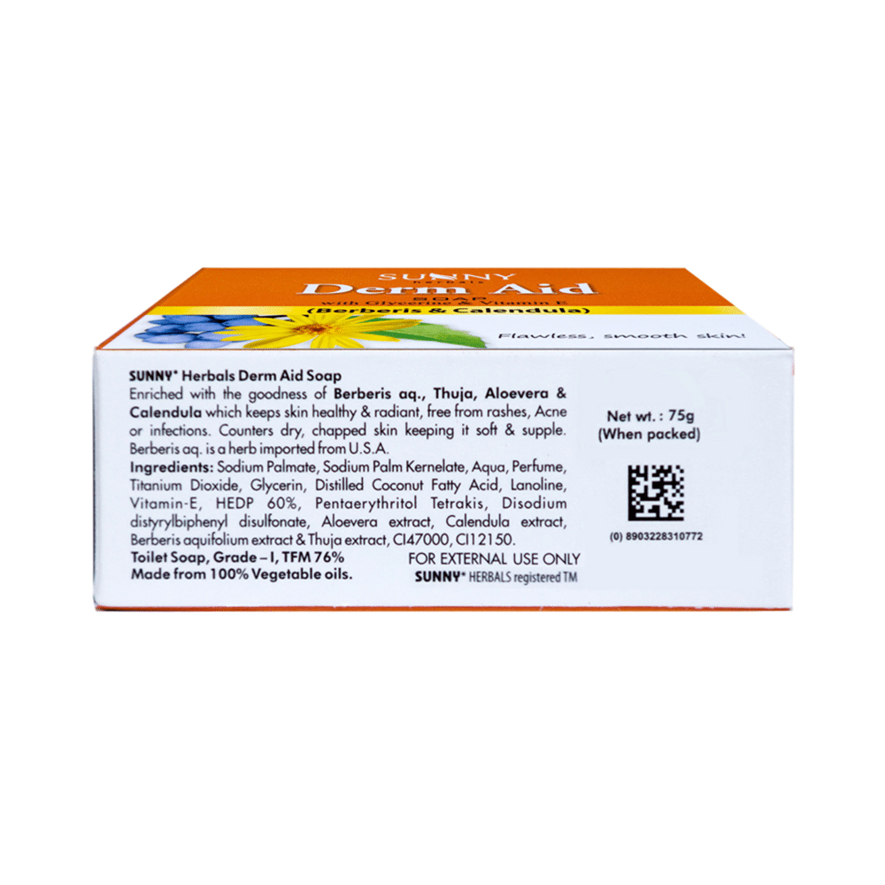 Sunny Herbals Derm Aid Soap with Aloevera Calendula Cream 15gm Free - Image 3