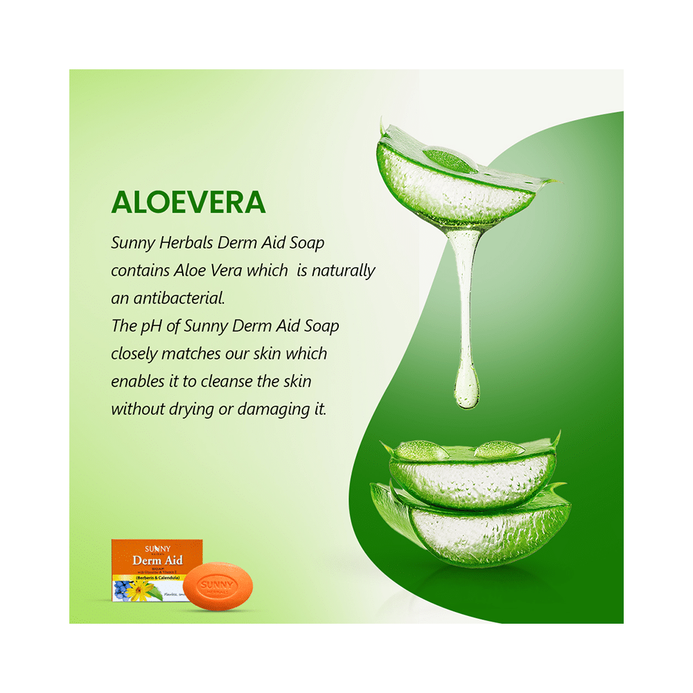 Sunny Herbals Derm Aid Soap with Aloevera Calendula Cream 15gm Free - Image 5