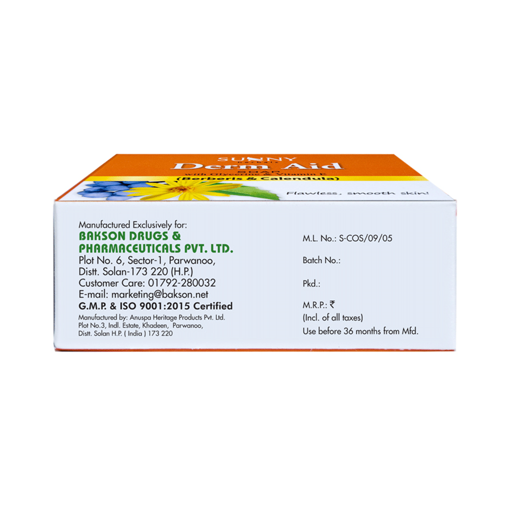 Sunny Herbals Derm Aid Soap with Aloevera Calendula Cream 15gm Free - Image 2