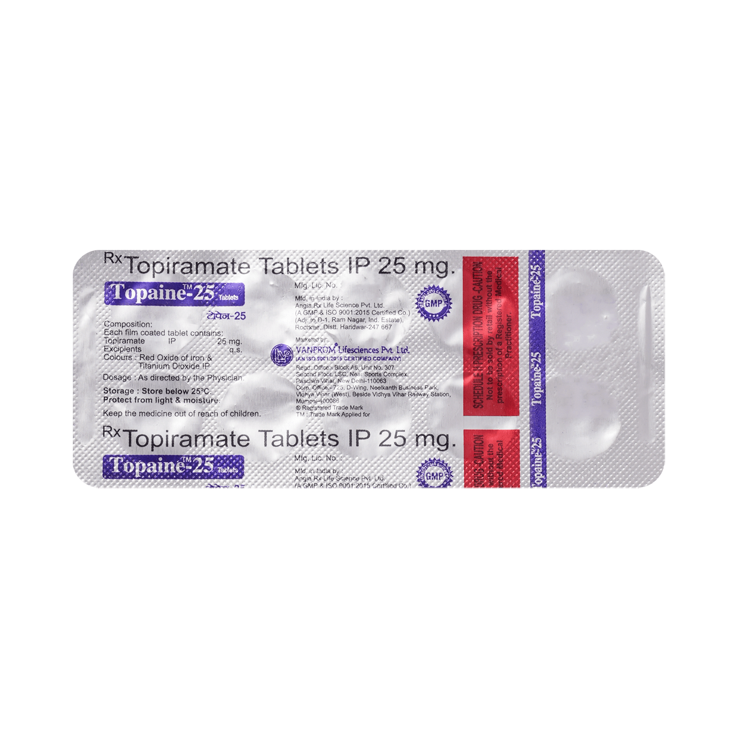 Topaine 25mg Tablet - Image 3