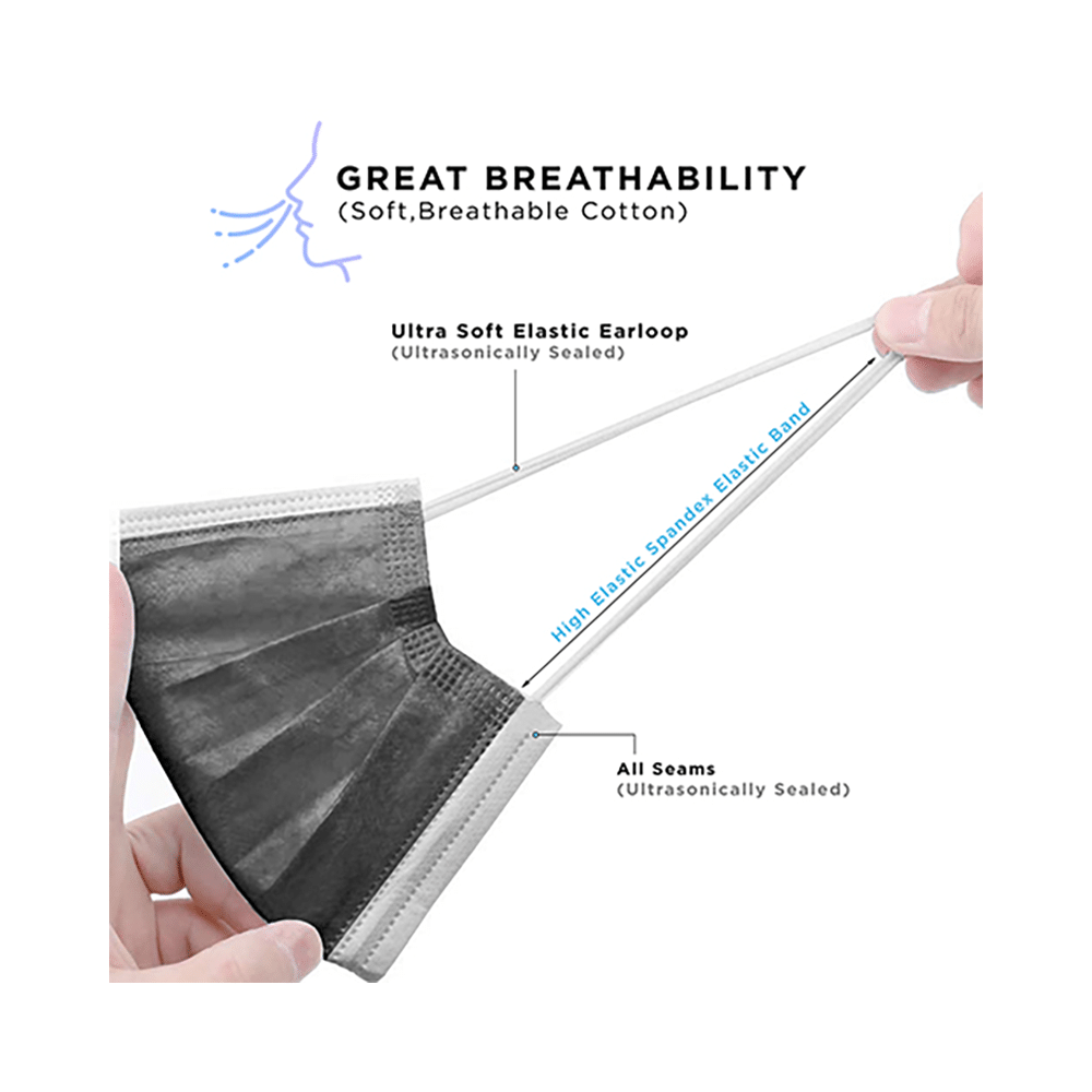 Papa Protect Disposable Surgical Face Mask (5 Each) Black - Image 6