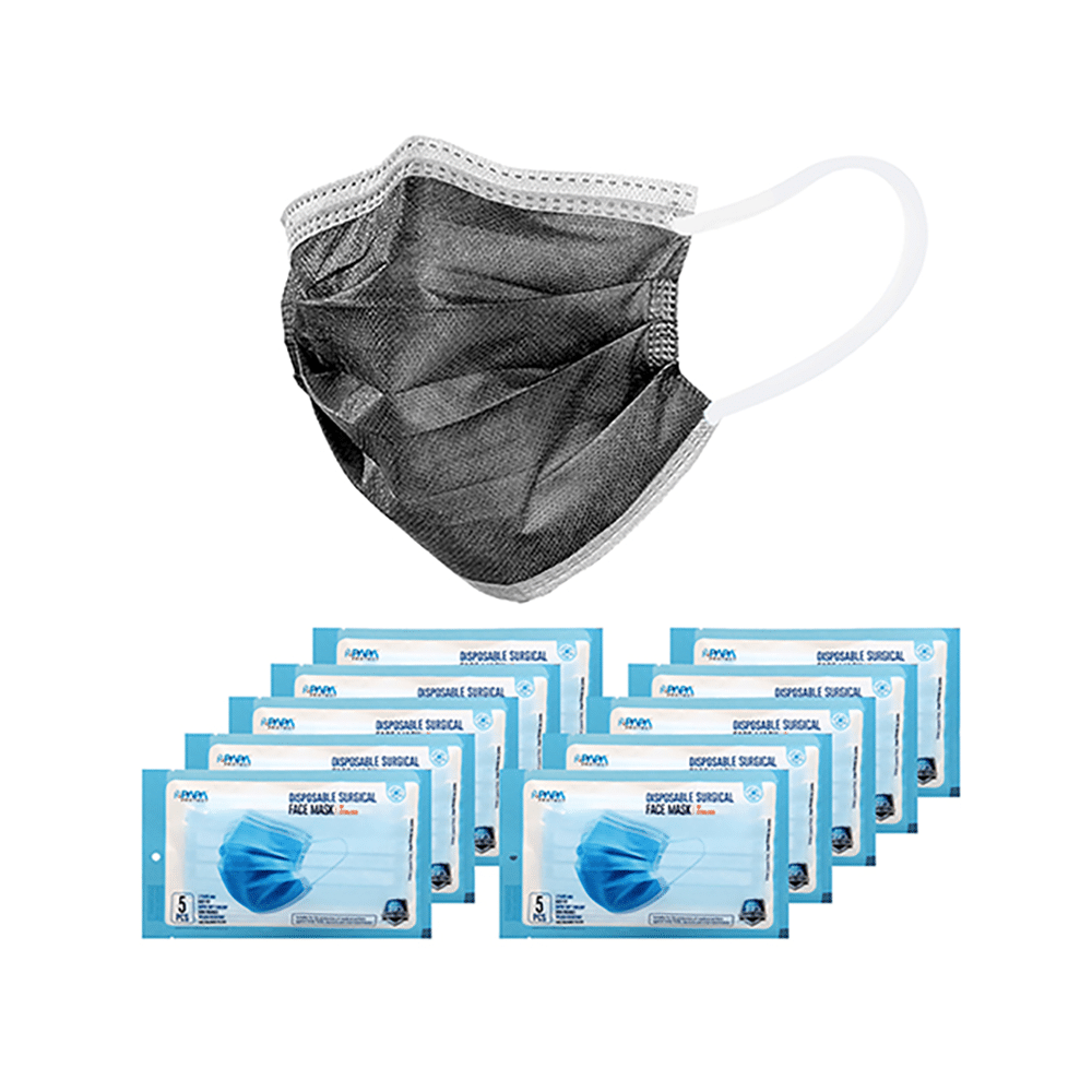 Papa Protect Disposable Surgical Face Mask (5 Each) Black