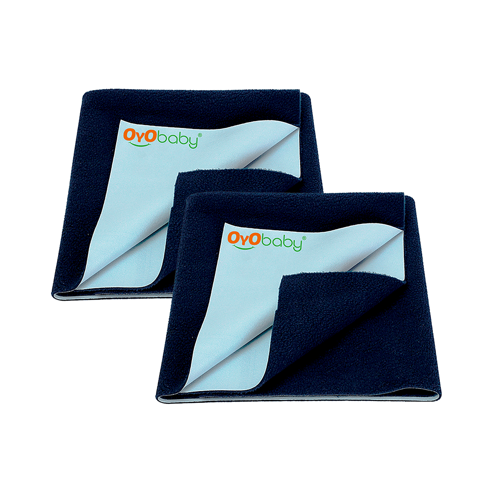 Oyo Baby Waterproof Bed Protector Dry Sheet Large Dark Blue - Image 1